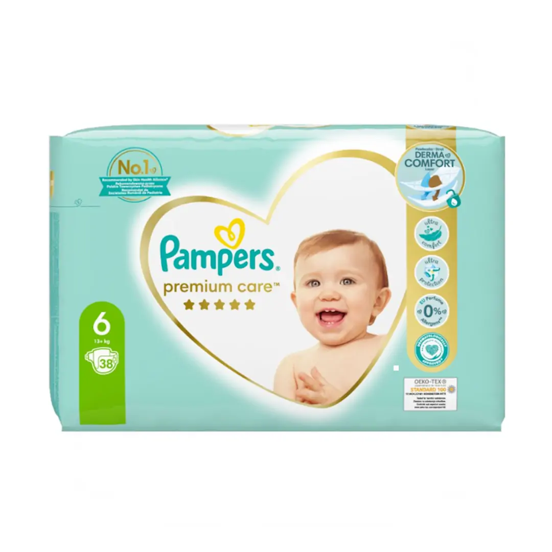 Pampers Premium Care Diapers size 6, 38pcs